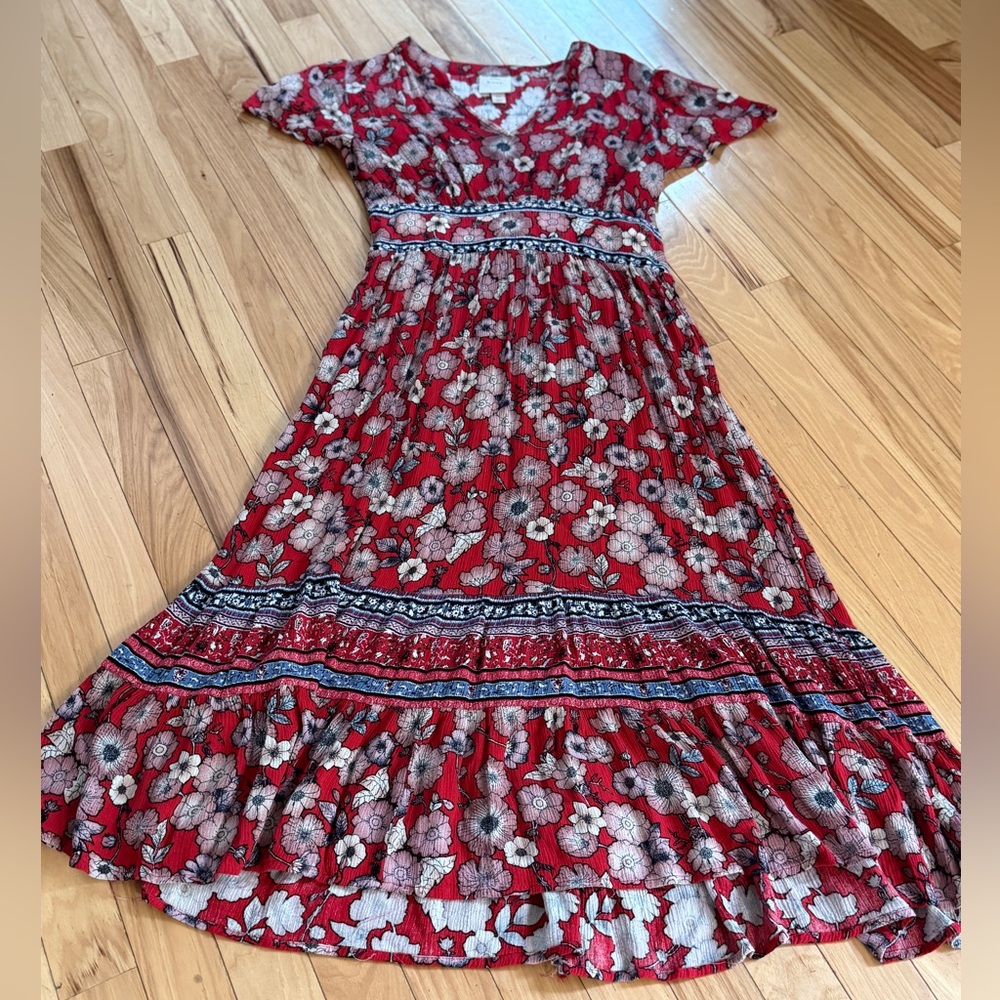 🍒 Blossom Knox Rose Floral Maxi Dress Size XS